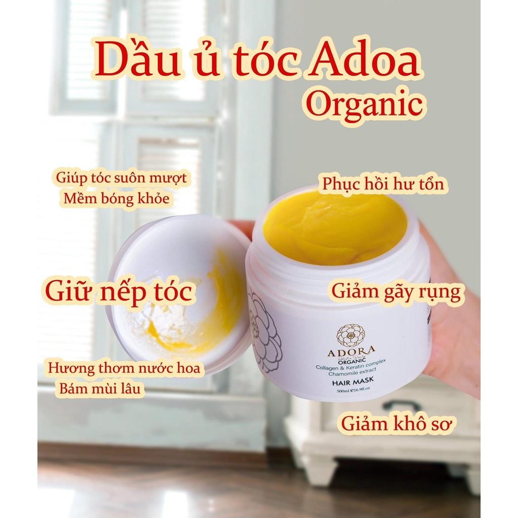 Kem Ủ Tóc Phục Hồi Siêu Mượt Collagen Adora Organic Dưỡng Tóc Chuyên Sâu