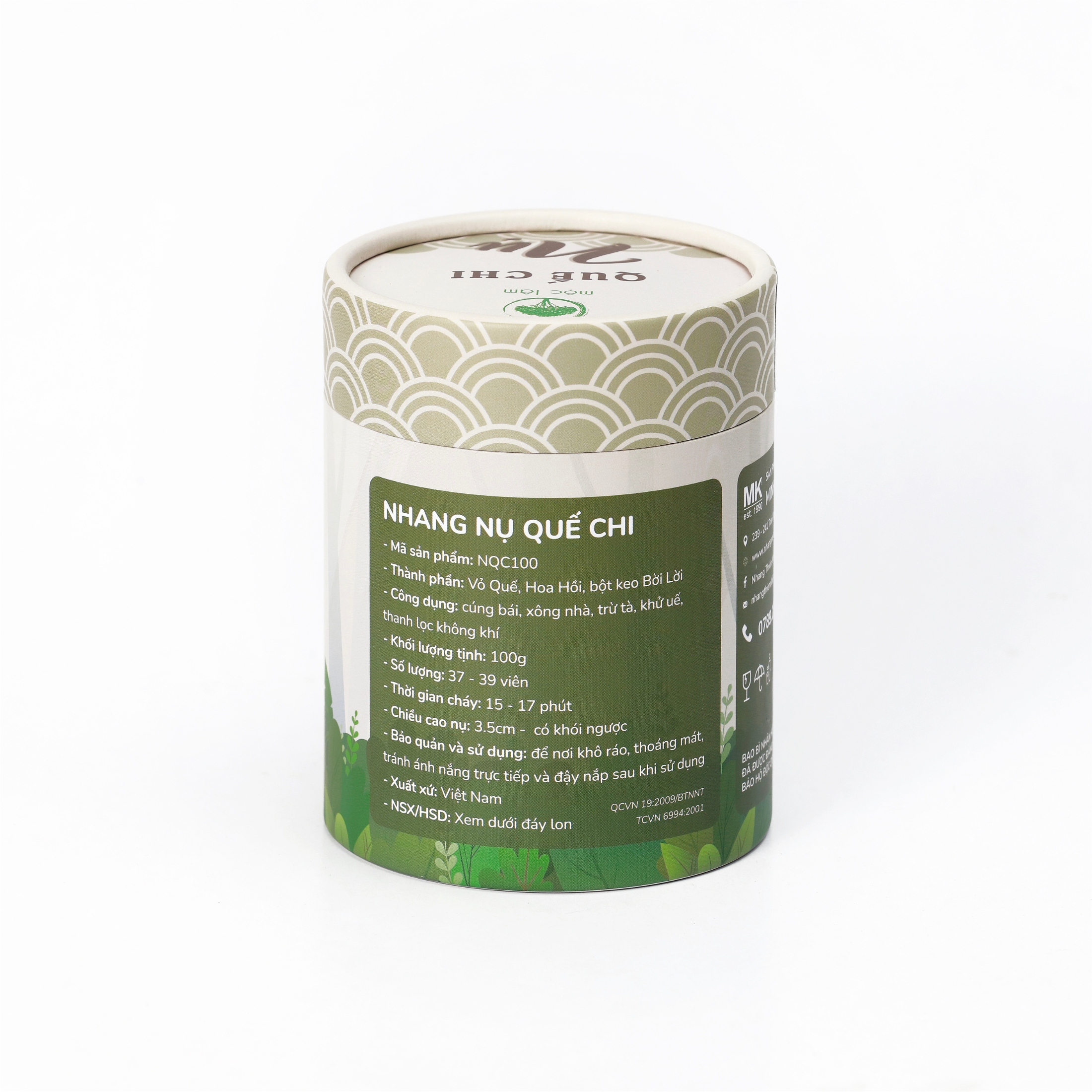 Nhang Nụ Quế Chi 100g - MỘC LÂM, Nhang Nụ Khói Ngược Cao Cấp Xông Nhà Thanh Tẩy