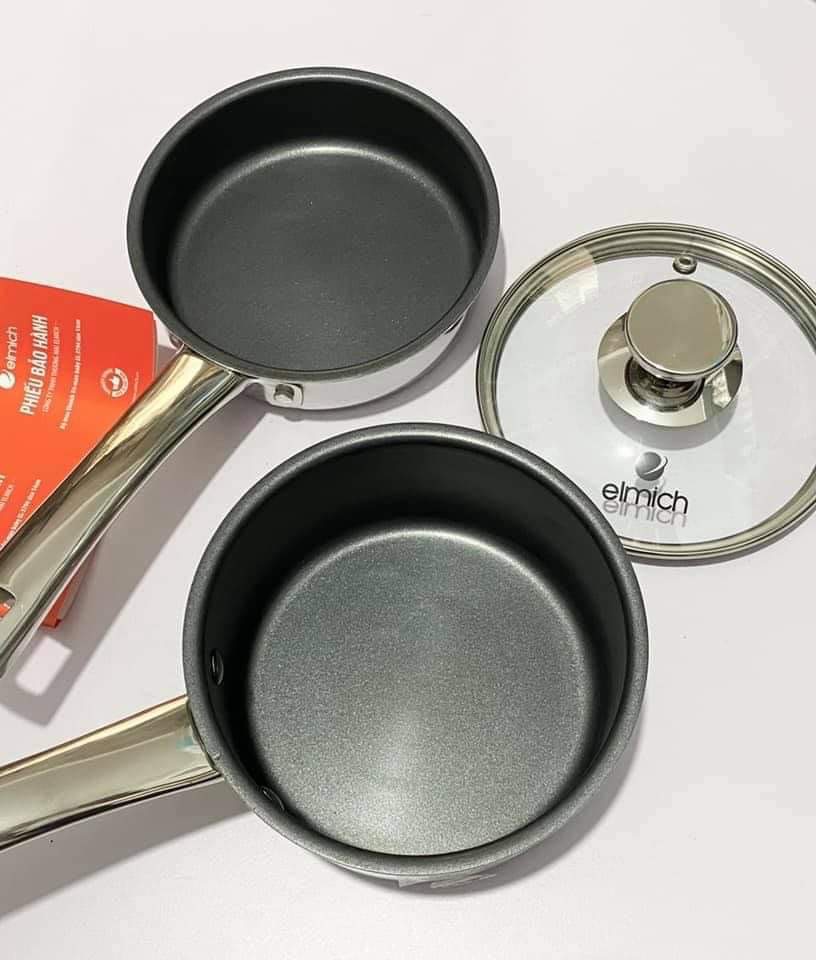 Bộ nồi quánh và chảo chống dính inox đáy liền Elmich Trimax Baby EL-3794 (Đường kính 14cm) - Hàng chính hãng