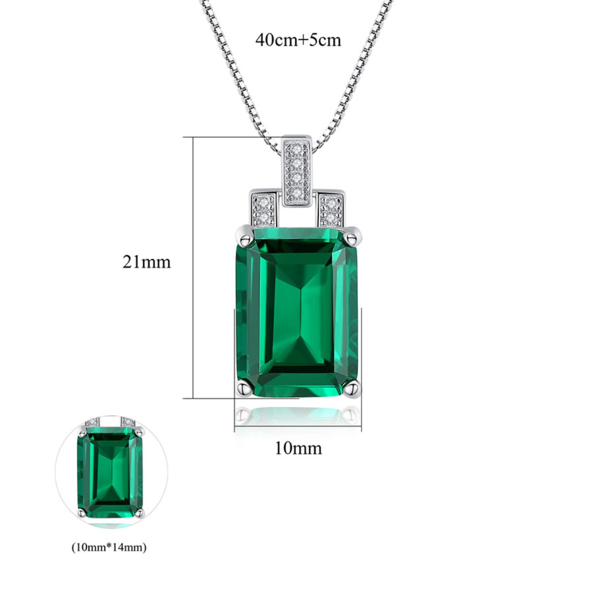 Bộ Trang Sức Bạc Ngọc Lục Bảo - BDM2315 - Bảo Ngọc Jewelry