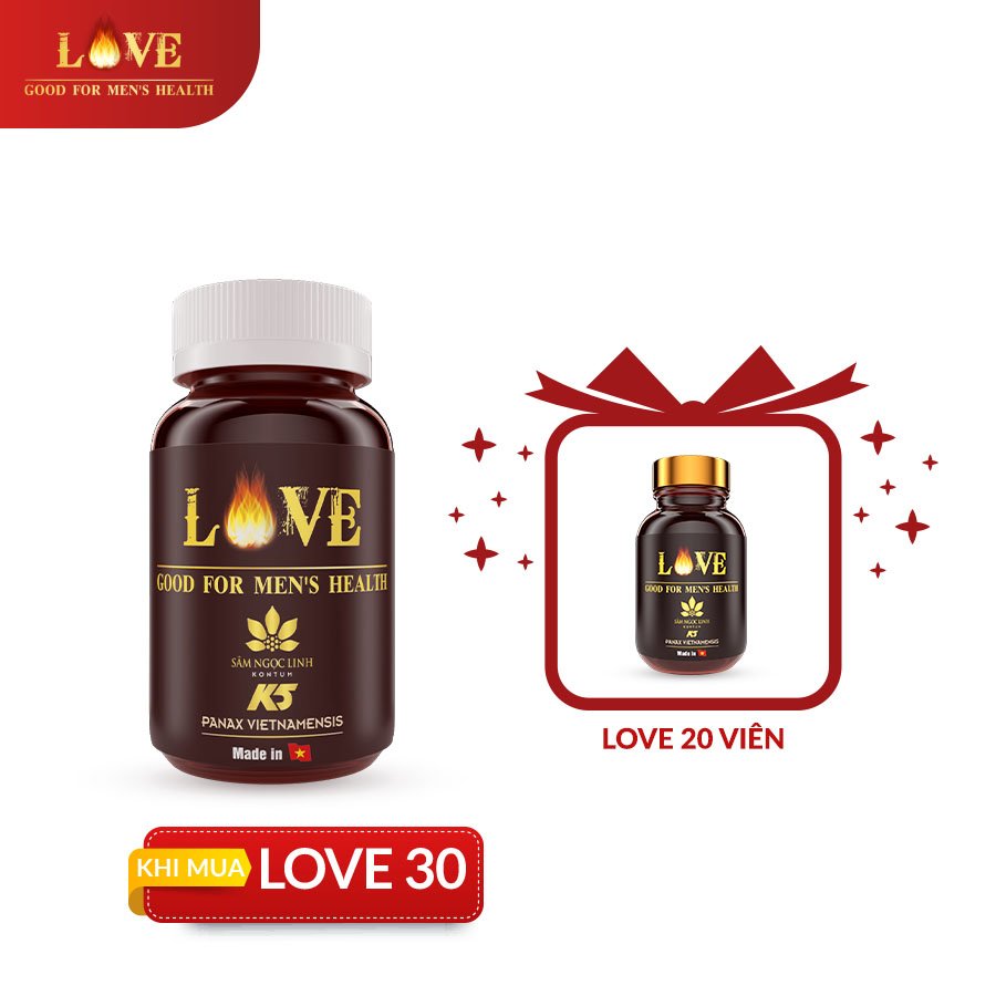 [Deal Sốc] Viên Uống Sâm Ngọc Linh Kon Tum K5 - Love For Men's Tăng Sức Khoẻ Giảm Căng Thẳng Cho Nam