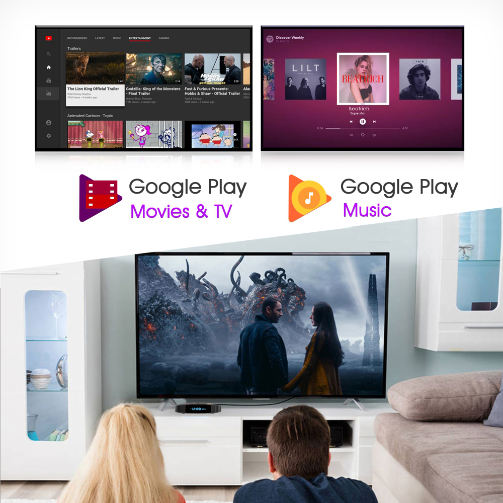 Android TV BOX RAM 4G, Bộ nhớ 32G, xem phim 6K, chơi game, hỗ trợ tính năng tìm kiếm bằng giọng nói mới nhất hiện nay X10 PLUS