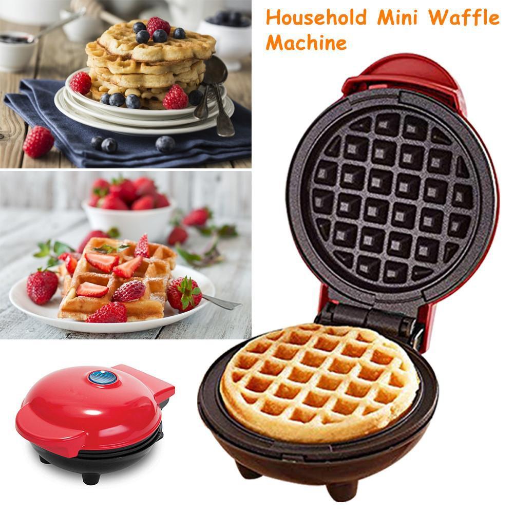 Máy làm bánh waffle DASH Mini Maker waffle hình tròn màu đỏ tiện lợi