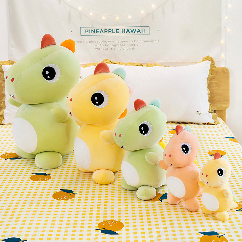 Gấu bông khủng long mắt lồi vây 7 màu siêu mềm siêu dễ thương (25cm) vải miniso mềm mại êm ái, an toàn cho trẻ nhỏ