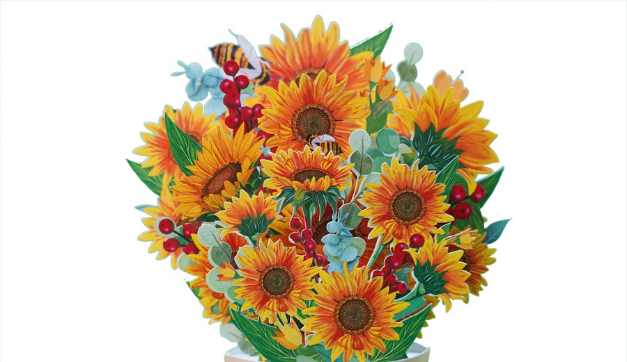 Thiệp 3D Pop Up Bó Hoa Hướng Dương – You Are My Sunshine – Thiệp Hoa Nghệ Thuật, Sinh Nhật, Chúc Mừng, Lãng Mạn, FB03