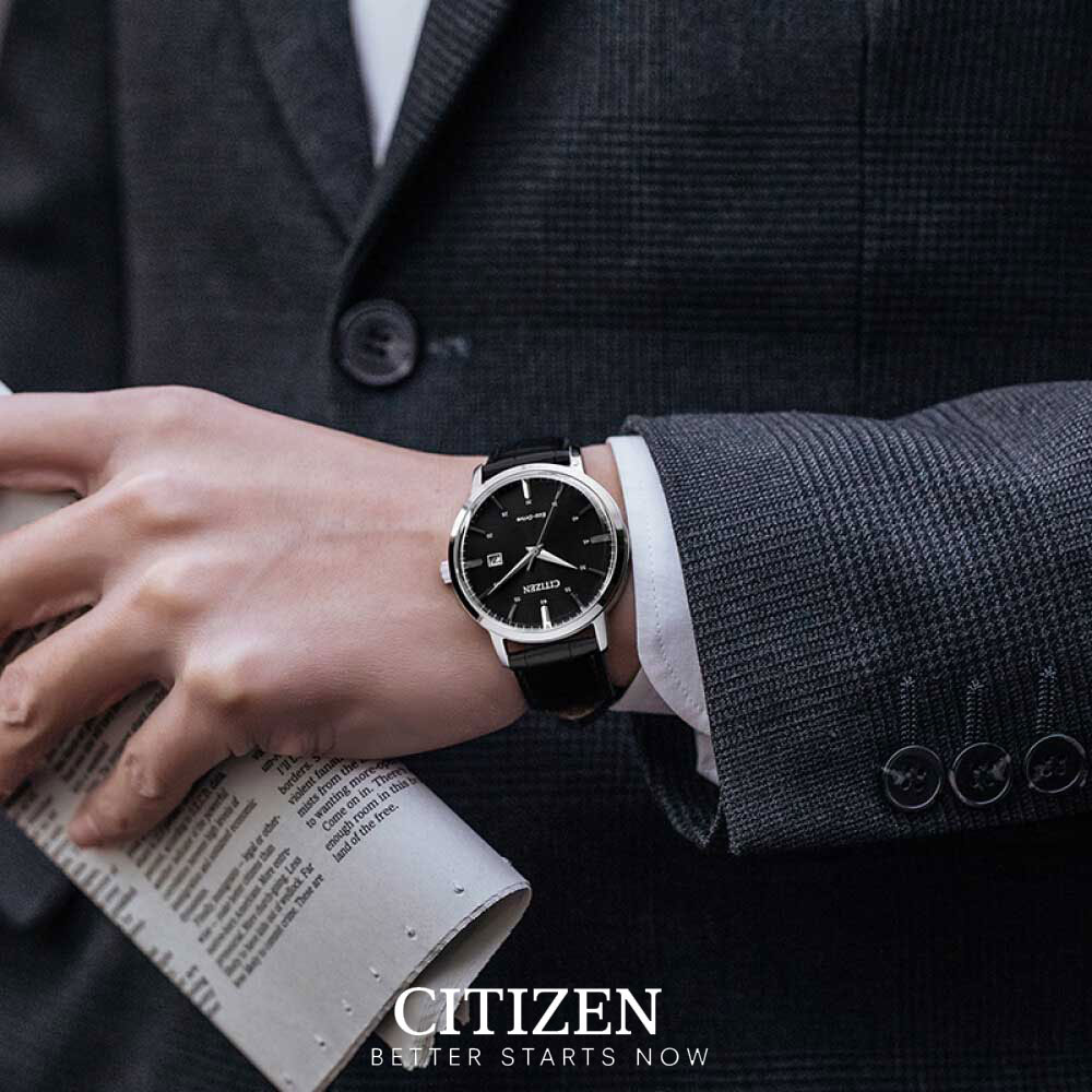 Đồng Hồ Nam Citizen Dây Da BM7460-11E - Mặt Đen