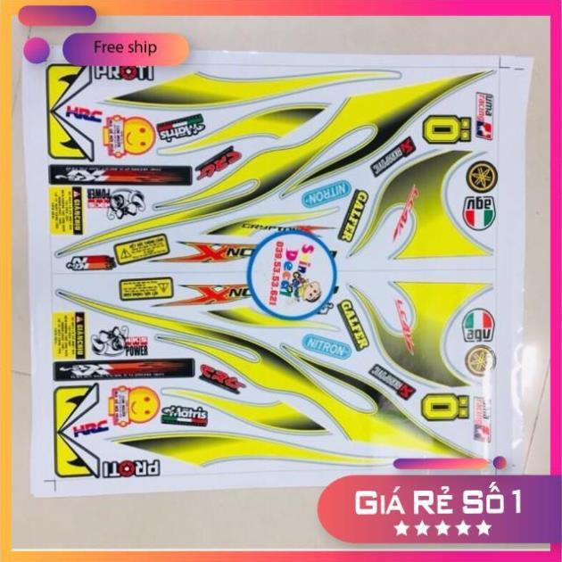 Tem rời exciter 2010 lửa vàng đen bảo hành màu sắc vĩnh viễn