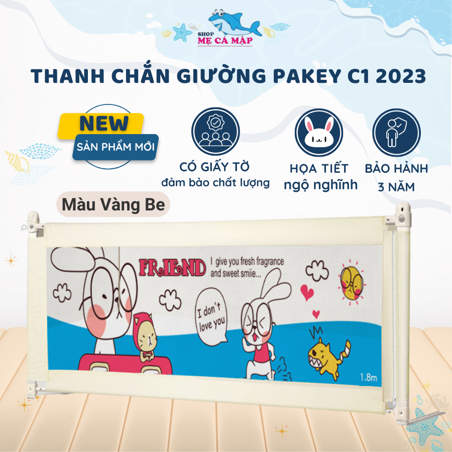 Thanh Chắn Giường PAKEY C1 Mẫu Mới Rẻ Nhất Thị Trường, Thanh Chắn Giường Cho Bé Họa Tiết Ngộ Nghĩnh