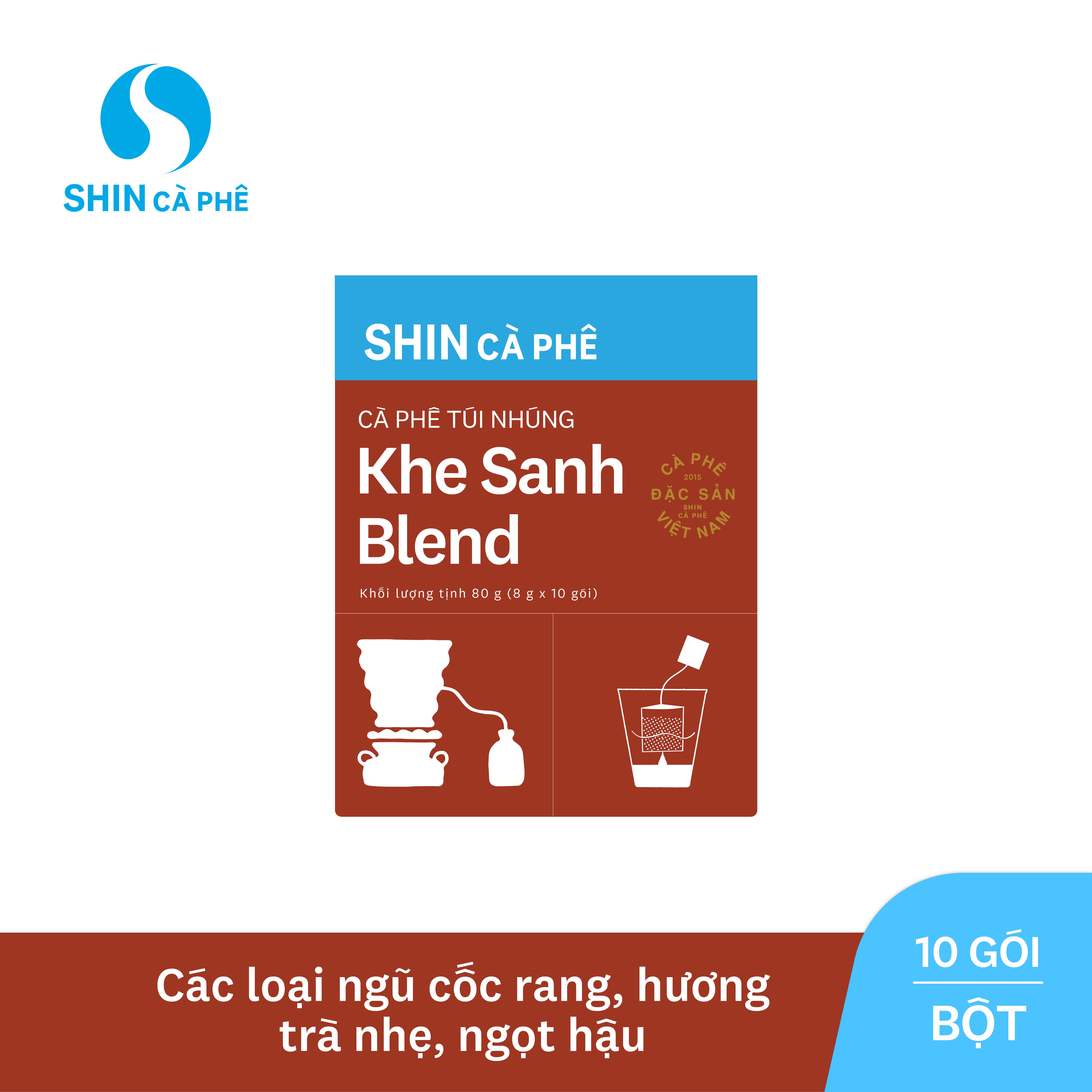 SHIN Cà Phê - Cà phê túi nhúng đặc sản Khe Sanh Blend hộp 10 gói