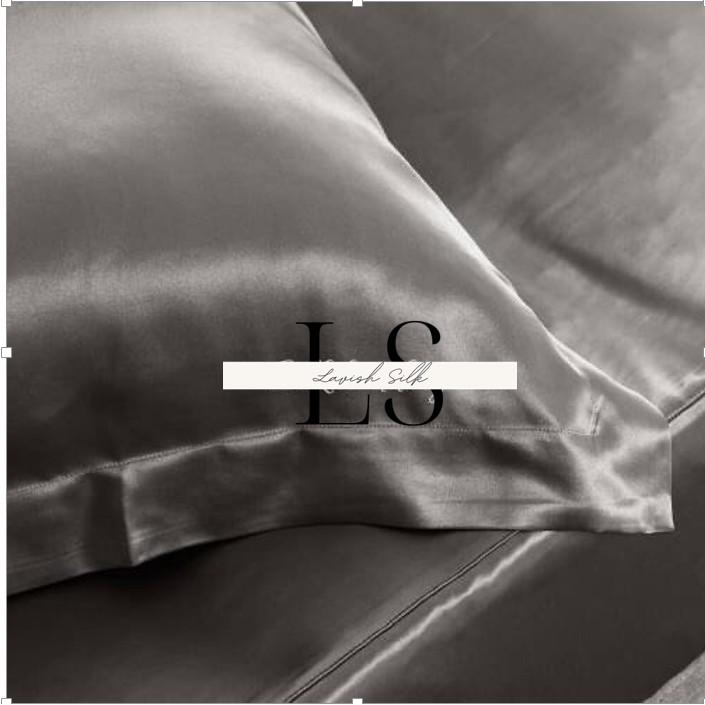 Bộ Ga Phủ Phi Lụa Lavish Silk Cao Cấp Mát Lạnh Hàng Loại 1 Không Nối Vải - Xám Đậm