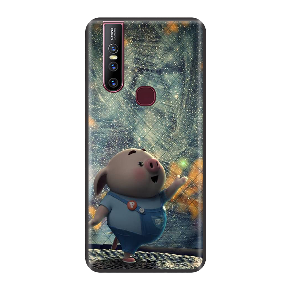 Ốp lưng TPU viền dẻo cho điện thoại VIVO V15 Hình Heo Con Chạy Bộ