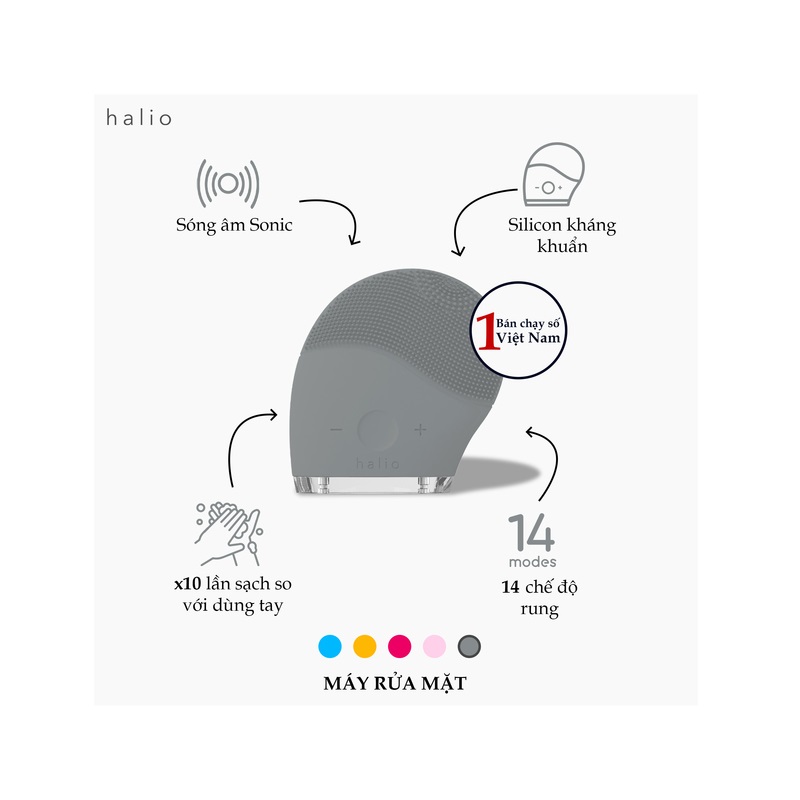 Máy Rửa Mặt Halio Facial Cleansing &amp; Massaging Device