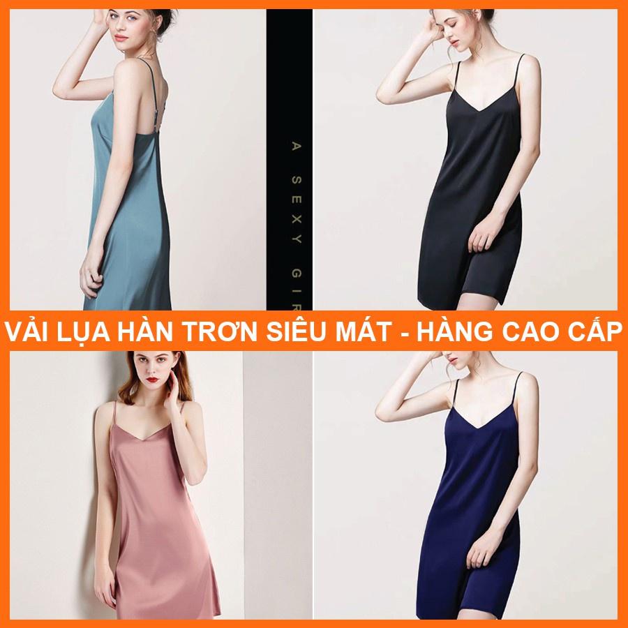 Váy ngủ lụa 2 dây, váy ngủ lụa hai dây sexy gợi cảm CHERRY STORE