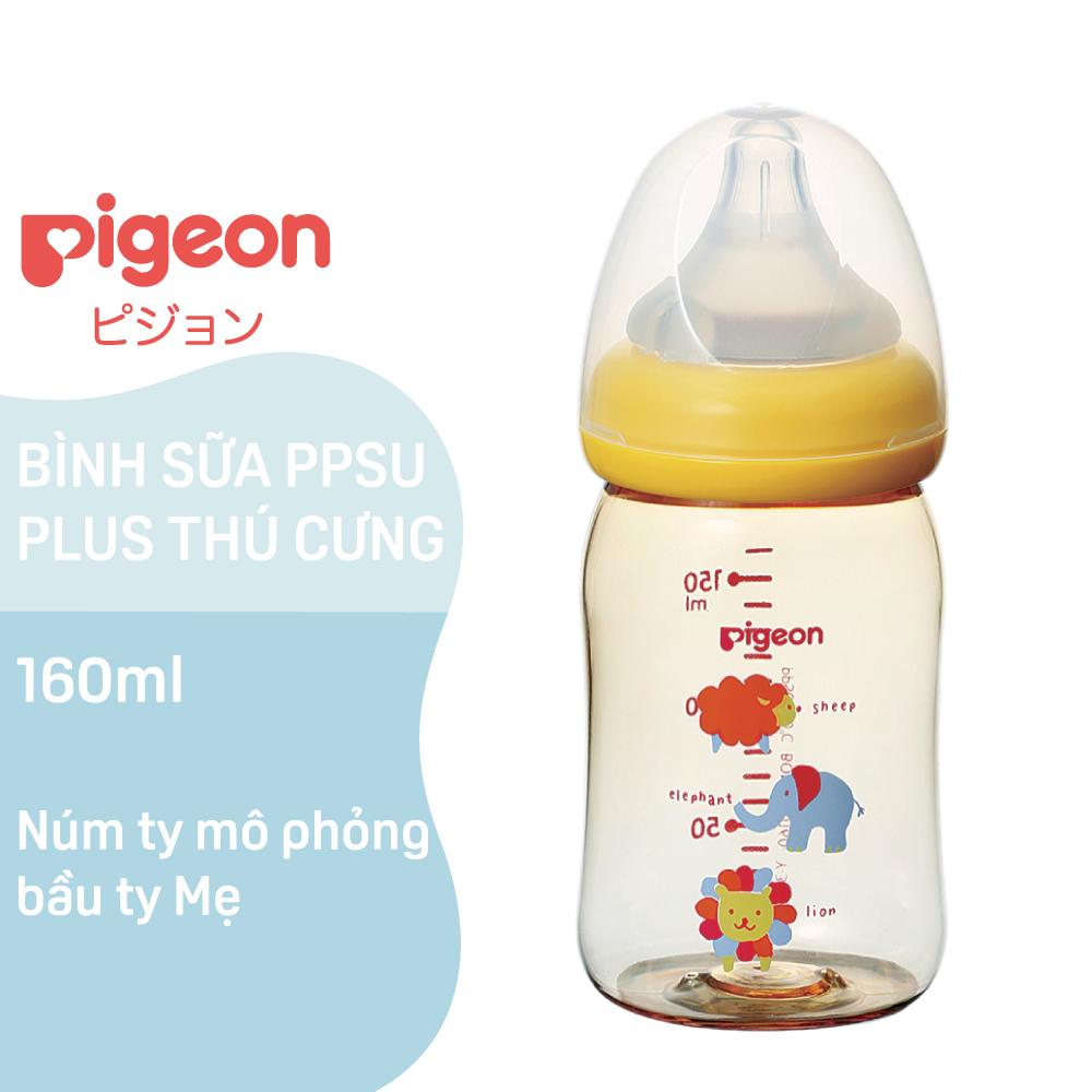 Bình sữa PPSU Plus thú cưng Pigeon 160ml (SS)