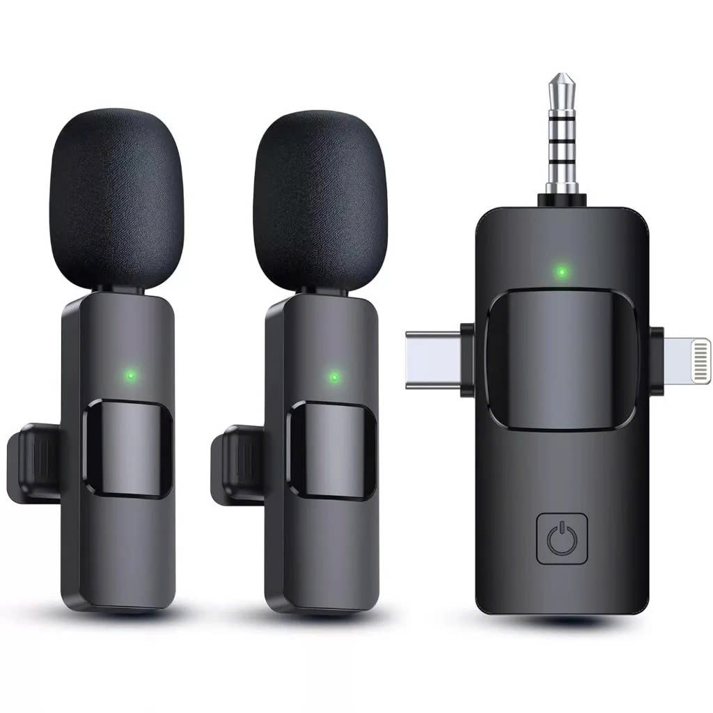 Micro Thu Âm Cài Áo Không Dây 2 Mic 3 Trong 1 Cho Điện Thoại (Android Cổng Type C – Iphone IOS Cổng Lightningg) Máy Tính Bảng PC Laptop Máy Ảnh (Jack 3.5) Loa Smartphone Lọc Tiếng Ồn Xa 20m Quay Video Tiktok Livestream Review Vlog Youtube – Hàng Nhập Khẩu