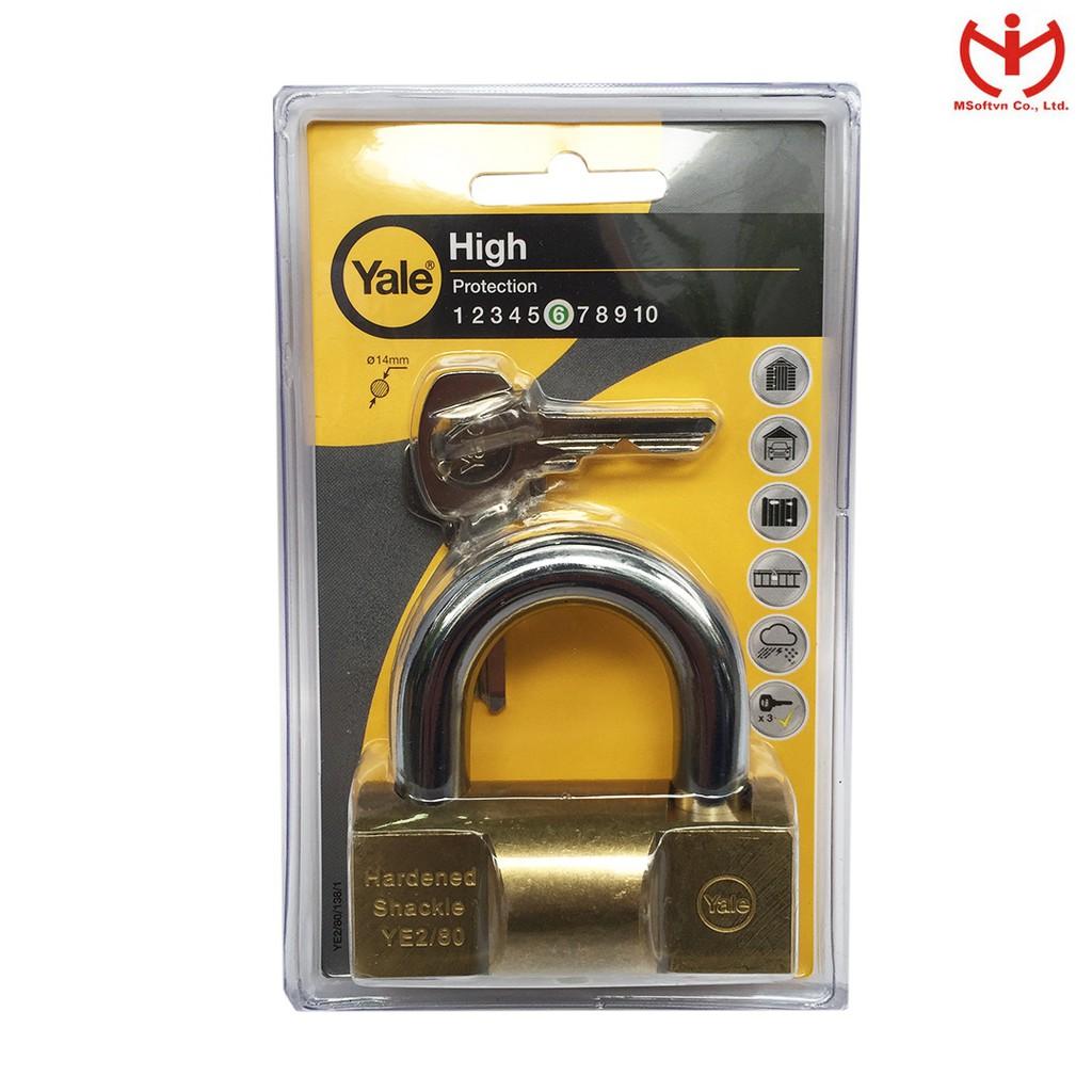 Ổ khóa Yale YE2/80/138/1 thân đồng rộng 80mm - MSOFT