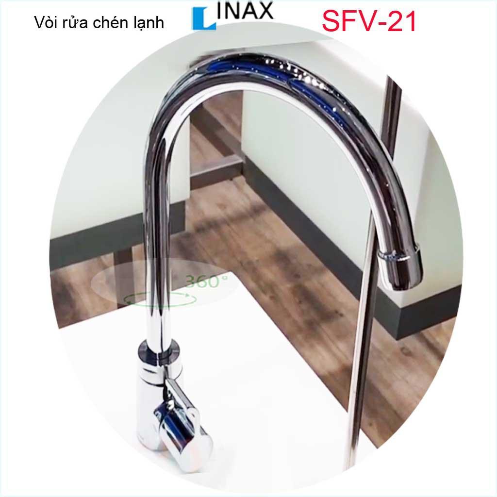 Vòi bếp lạnh, vòi chậu chén bát Inax Nhật Bản SFV-21 nước mạnh sử dụng siêu bền