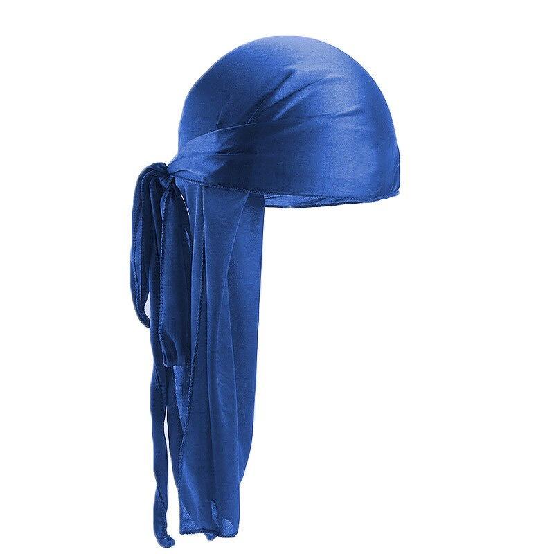 Satin men Stretchy Cap Hip Hop Du Doo Rag Durag Wigs Turban Bandana Headwear Solid Color long Hat Tie Down tail Hair Accessories