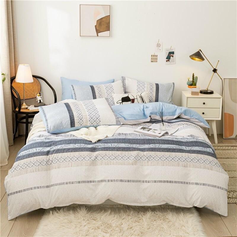 - Bộ set 4 món chăn ga gối cotton korea cao cấp mềm mịn CÓ CHĂN CHẦN BÔNG - KHÔNG VỎ ÔM
