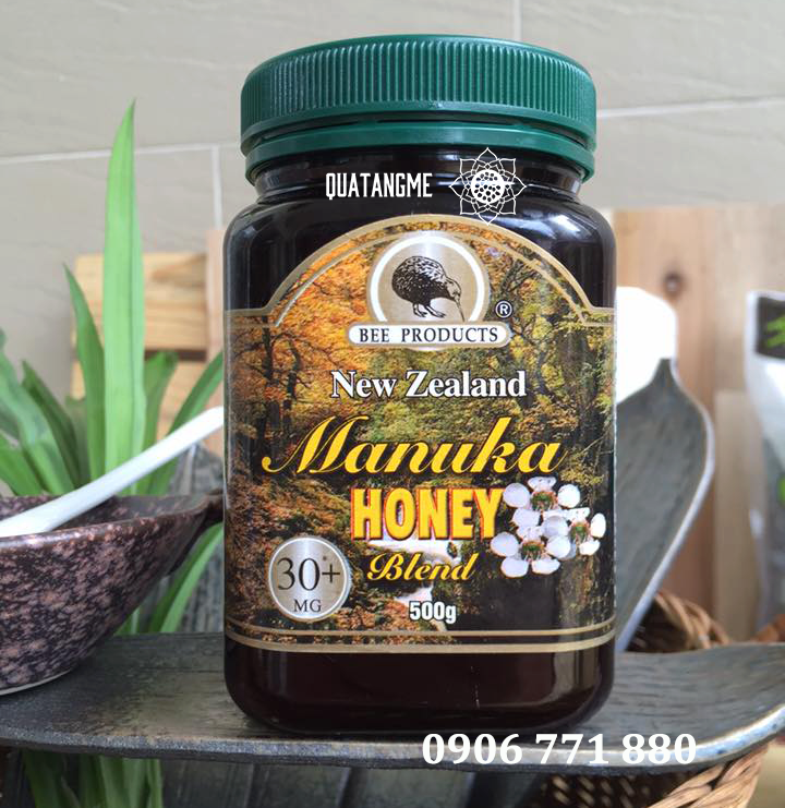 Mật ong hoa Manuka Honey Blend 30+ MG Beeproducts tăng sức đề kháng, giảm ho, viên họng, dưỡng ẩm da và môi cang bóng mịn màng- Massel Official (500gr)