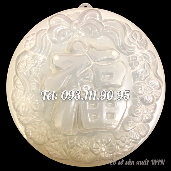 Khuôn rau câu sinh nhật, cưới hỏi chữ Phước – Khuôn hình tròn loại 20 cm - Mã số 1245