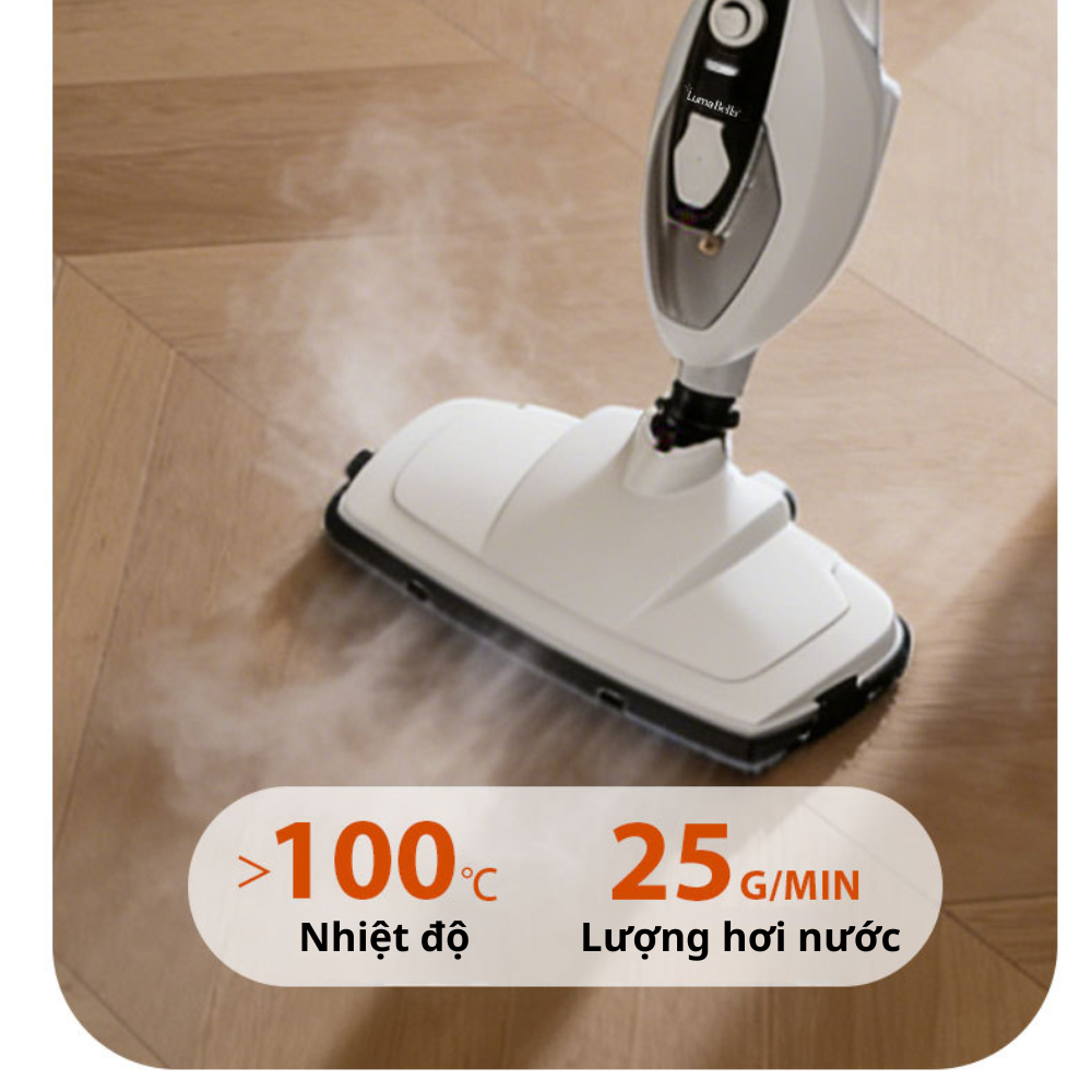 Máy lau nhà hơi nước Lumabella LB-63031 công suất cao 2000W, áp suất cao, thiết kế thông minh, dễ dùng, làm nóng nhanh - DELIYA - HÀNG CHÍNH HÃNG
