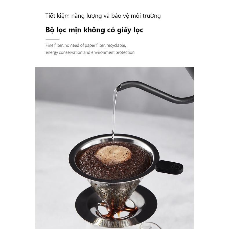 Phễu pha cà phê Pour Over thương hiệu Hero, phễu lưới thép không gỉ 304