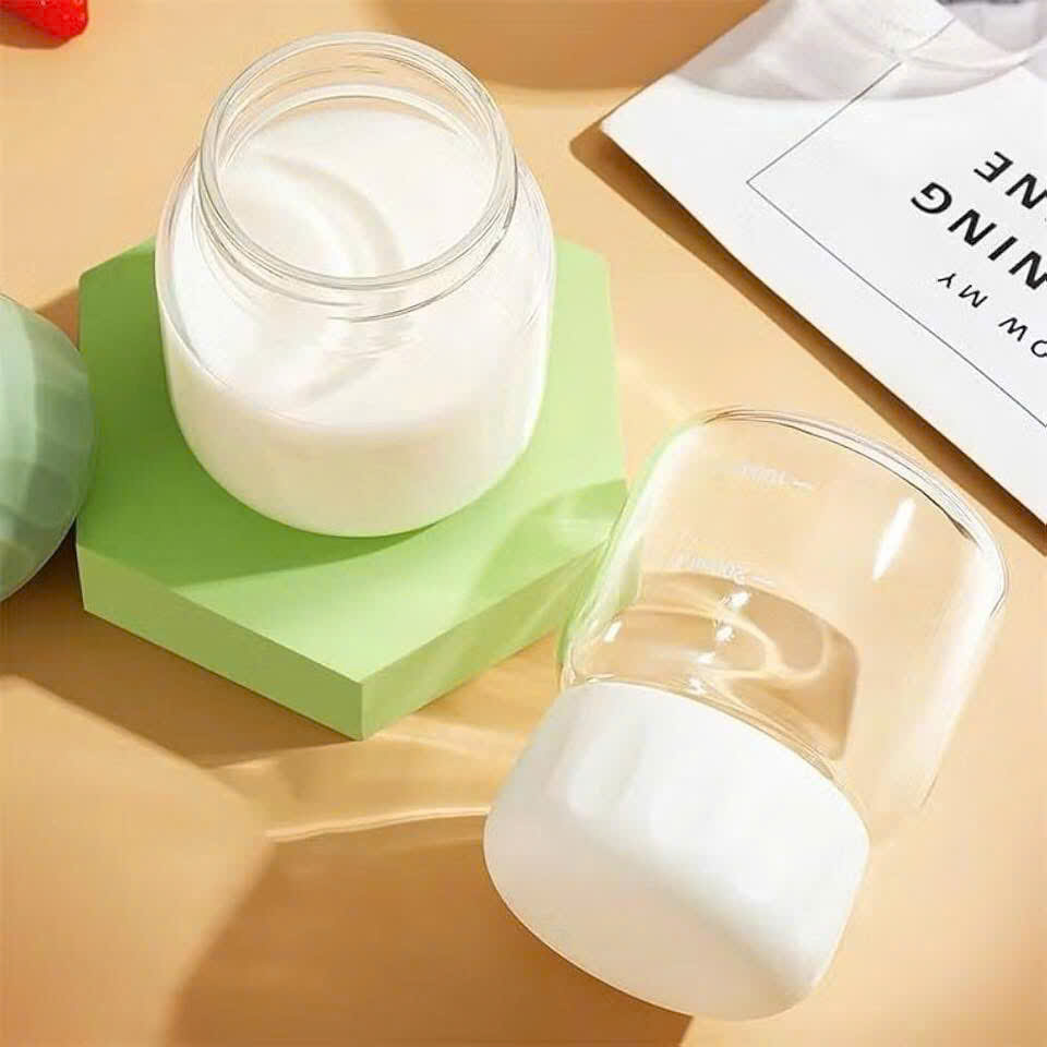 Bình Thủy Tinh Dáng Lùn Chai Thủy Tinh 200ml Chia Vạch Có Nắp Gioăng Kín, Chai Đựng Nước Sữa Cafe Sinh Tố - HÀNG CHÍNH HÃNG MINIIN