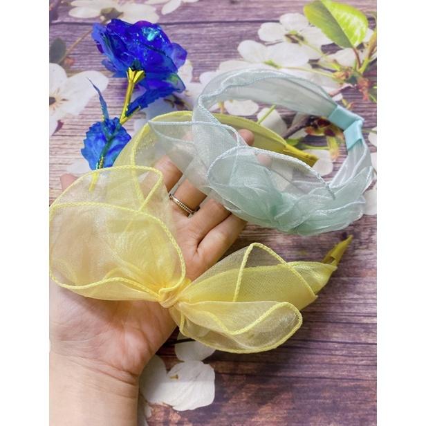 Cài Tóc Nữ Nơ Vải Voan Thanh Lịch Màu Ngọt Ngào Thời Trang