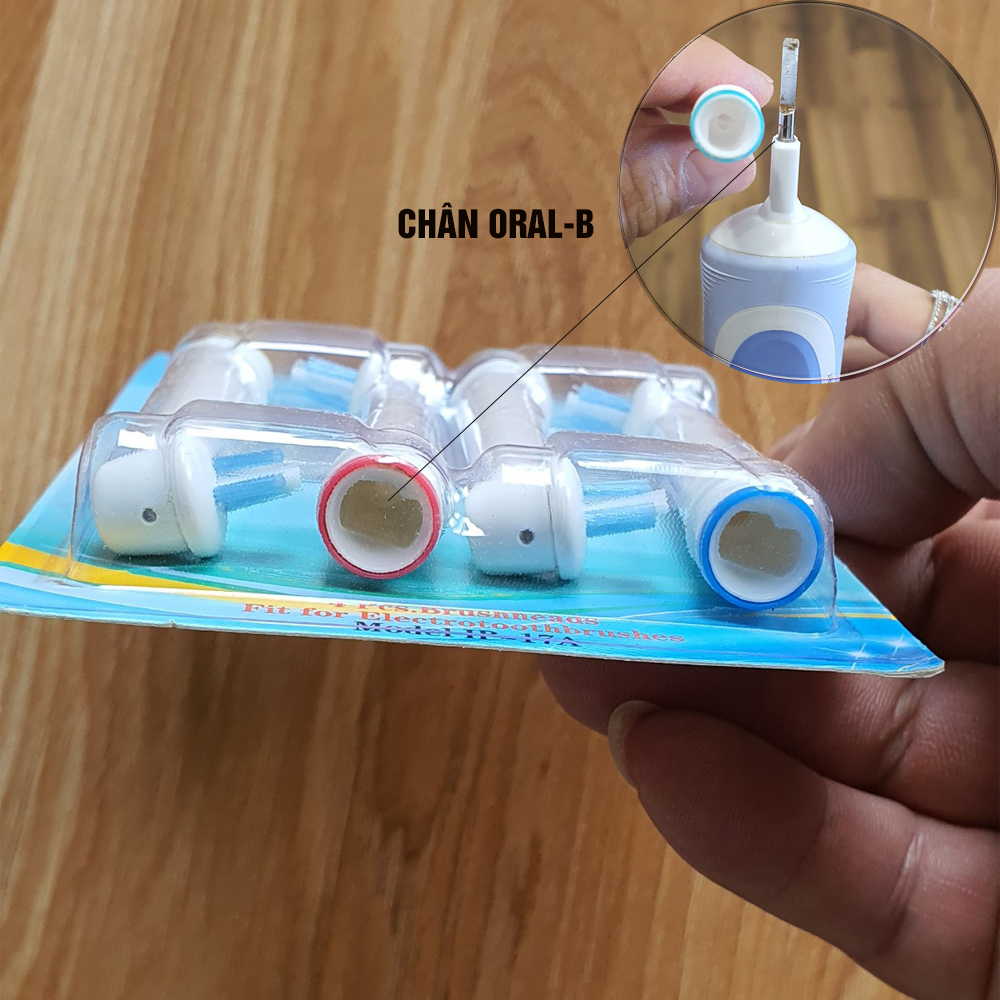 Cho máy Oral B, răng niềng, Set bộ 4 đầu bàn chải đánh răng điện New IP-17A cho răng niềng Minh House-Hàng chính hãng