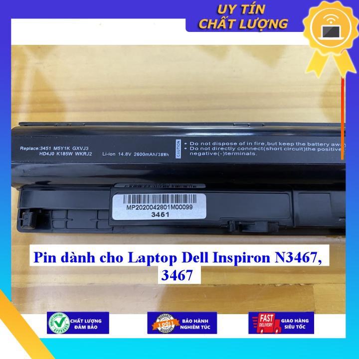 Pin dùng cho Laptop Dell Inspiron N3467 3467 - Hàng Nhập Khẩu  MIBAT764