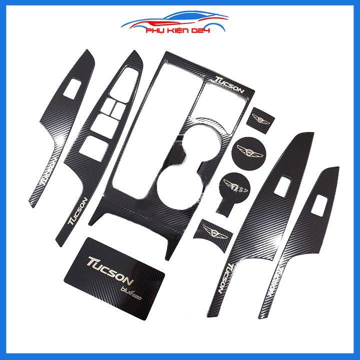 Ốp nội thất Tucson 2016-2017-2018-2019-2020 vân Cacbon bảo vệ chống trầy xước và làm đẹp xe