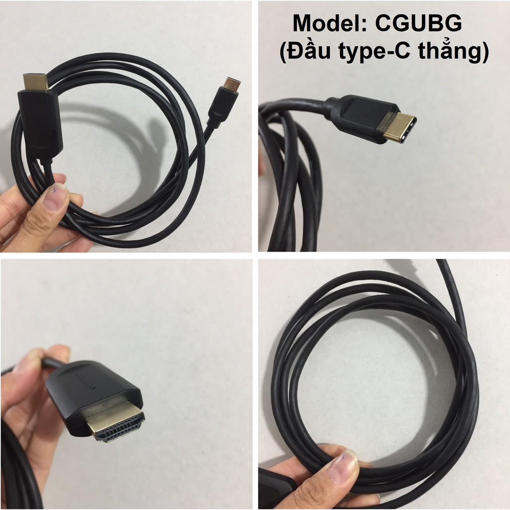 Cáp chuyển Type-C male ra HDMI male hỗ trợ Full HD Vention CGUB - Hàng chính hãng