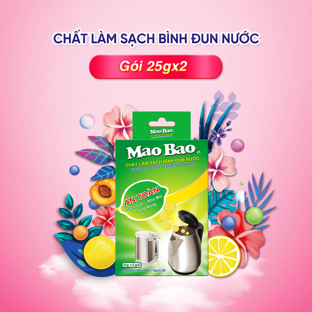 Chất Làm Sạch Bình Đun Nước Mao Bao (2 Gói x 25g)