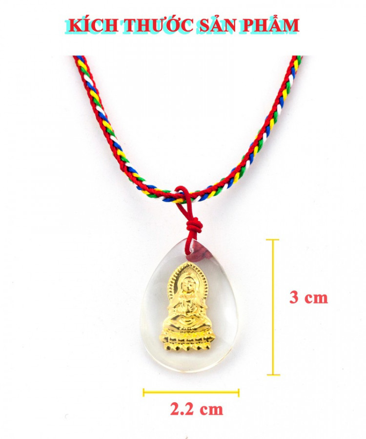 Dây chuyền Phật Quan Âm giọt nước pha lê 5
