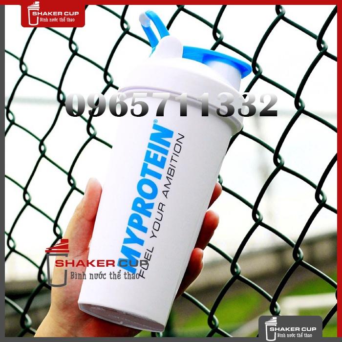 Bình lắc nước bình tập gym Shake bottle Myprotein - Trắng trong