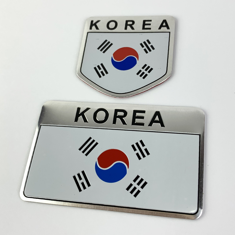 Combo 2 Tem kim loại cờ Hàn Quốc dán trang trí ô tô, xe máy.