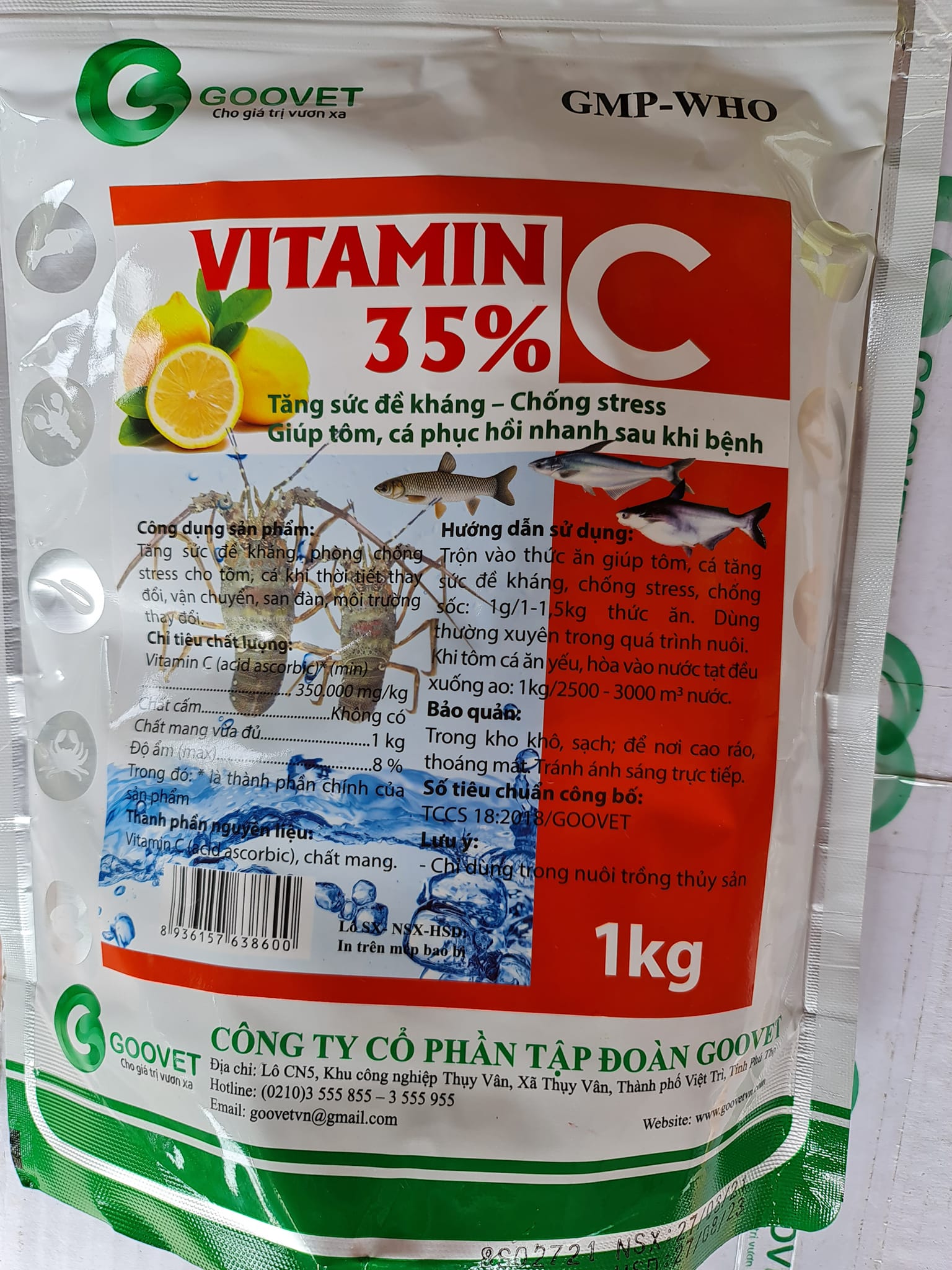 Vitamin c 35% cho tôm cá