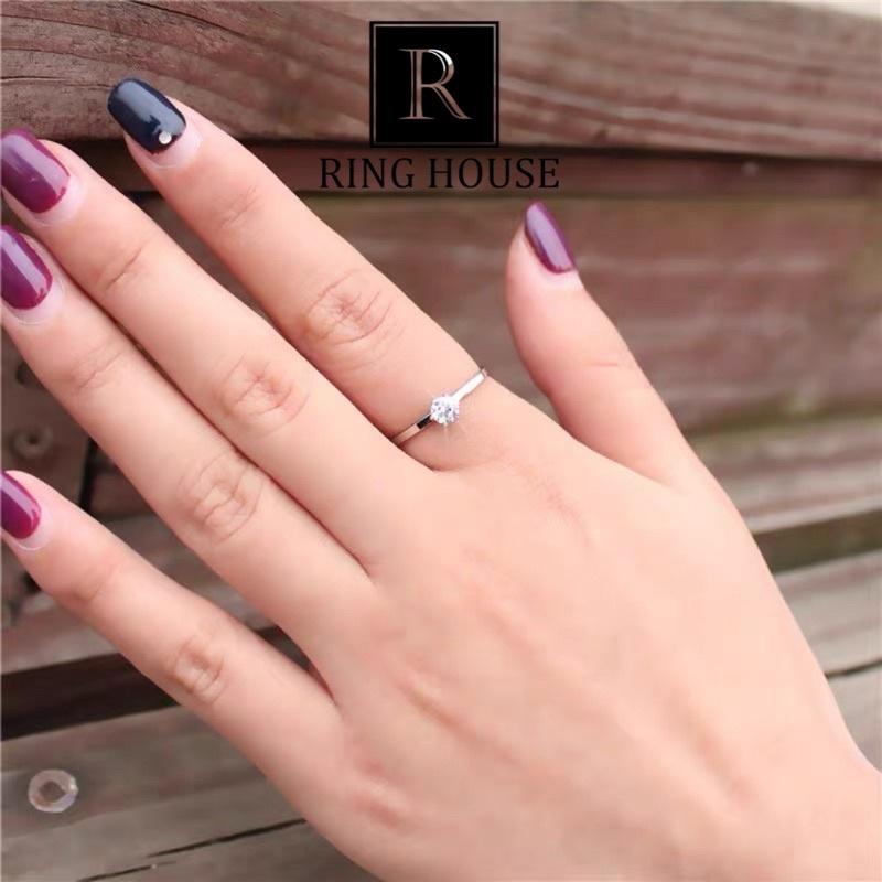 Nhẫn Nữ Titan Siêu Mảnh Đính Ngọc Đẹp Ring House