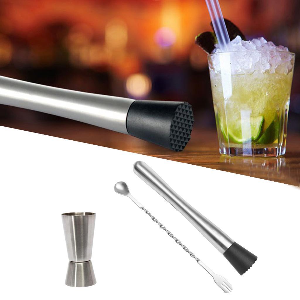 Bartender  Bar Tool Set Stylish Cocktail Muddler Mixing Spoon Jigger Home