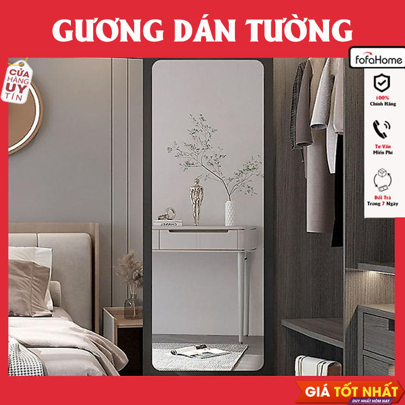 Gương Treo Dán Tường Acrylic Toàn Thân Hình Chữ Nhật Chống Vỡ Soi Dán Tủ Quần Áo Kích Thước 100x30cm An Toàn Tiện Lợi