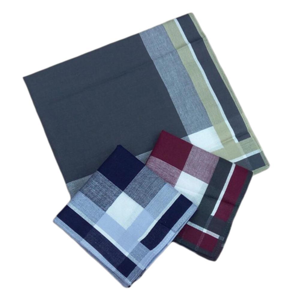 12x 100% Cotton Plaid Handkerchiefs Hanky Square For Men Women 40cm