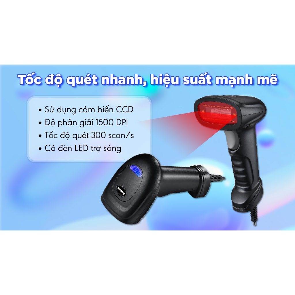 Máy quét mã vạch 1D SingPC Scan - 1600U có dây - Hàng chính hãng