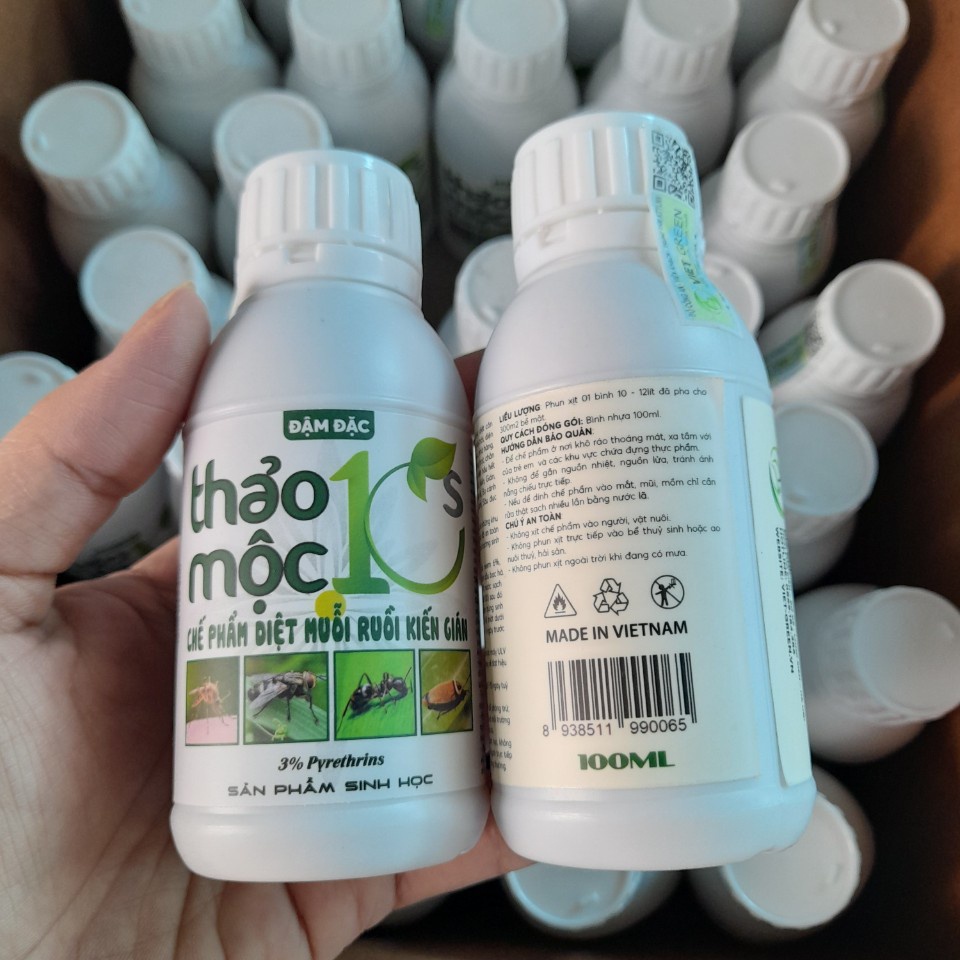Chế phẩm diệt muỗi gián kiến ruồi Thảo mộc 10s đậm đặc chai 100ml