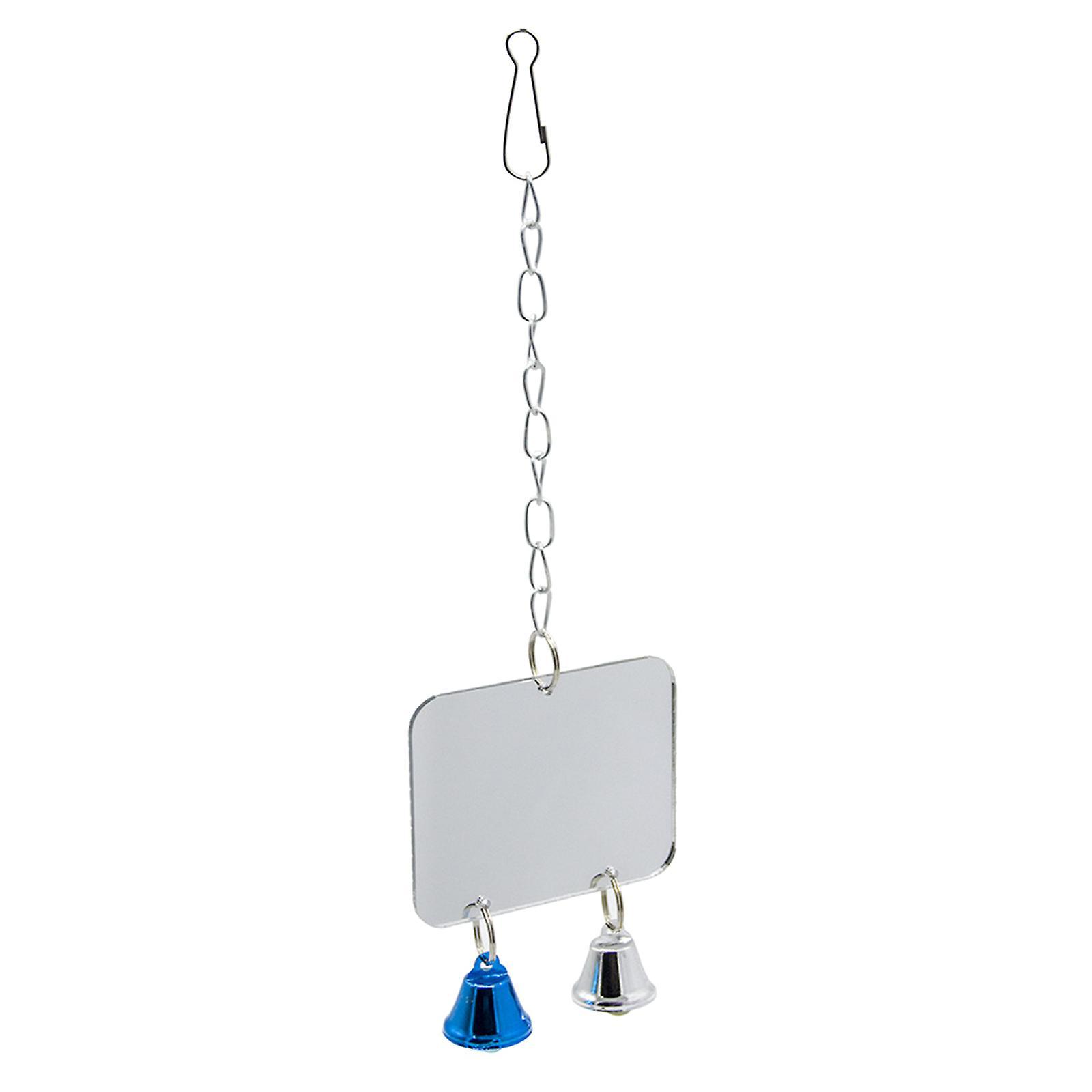 Gương chim với chuông kim loại Parakeet gương phụ kiện đồ chơi chim cho g (hình tròn)