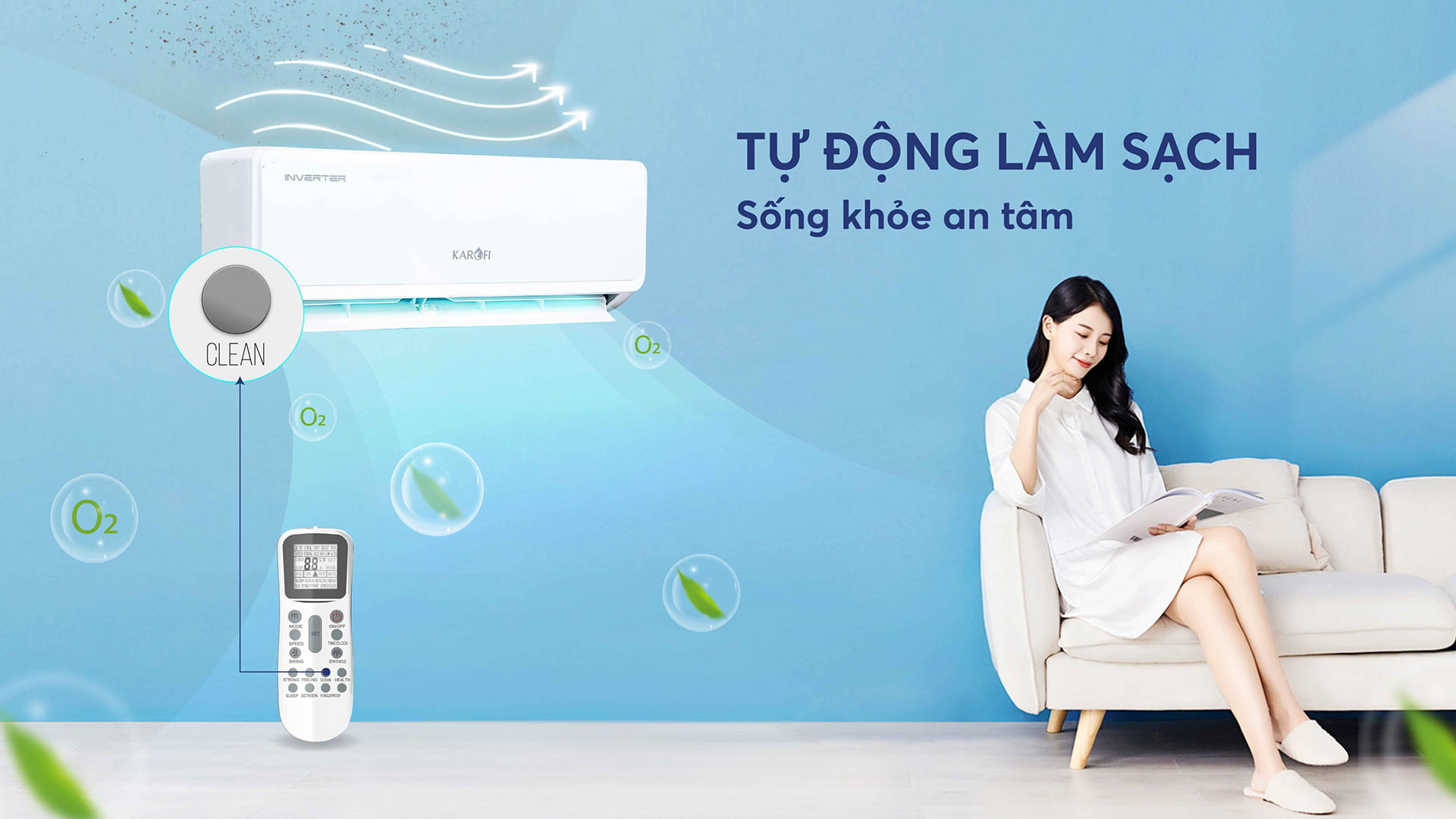 Điều hòa không khí Inverter 9000 BTU Karofi KDC-WI309 - hàng chính hãng - Giao và lắp đặt toàn quốc