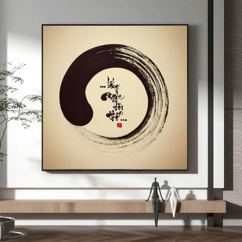 (HCM)Tranh treo tường chữ thư pháp lắng nghe hơi thở kèm đinh treo