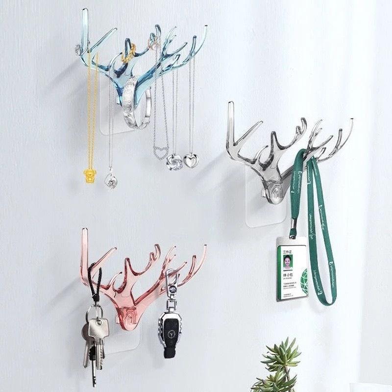 Móc Dán Tường Sừng Hươu Đa Năng Treo Chìa Khóa SAN