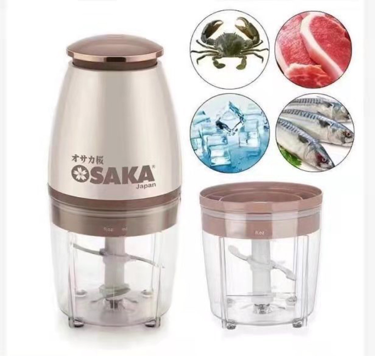 [BH 6 tháng] Máy xay thịt cá 700ml (JAPAN TECHNOLOGY) đa năng 4 lưỡi dao mẫu mới - CAM KẾT NẮP ĐỒNG GIỐNG HÌNH