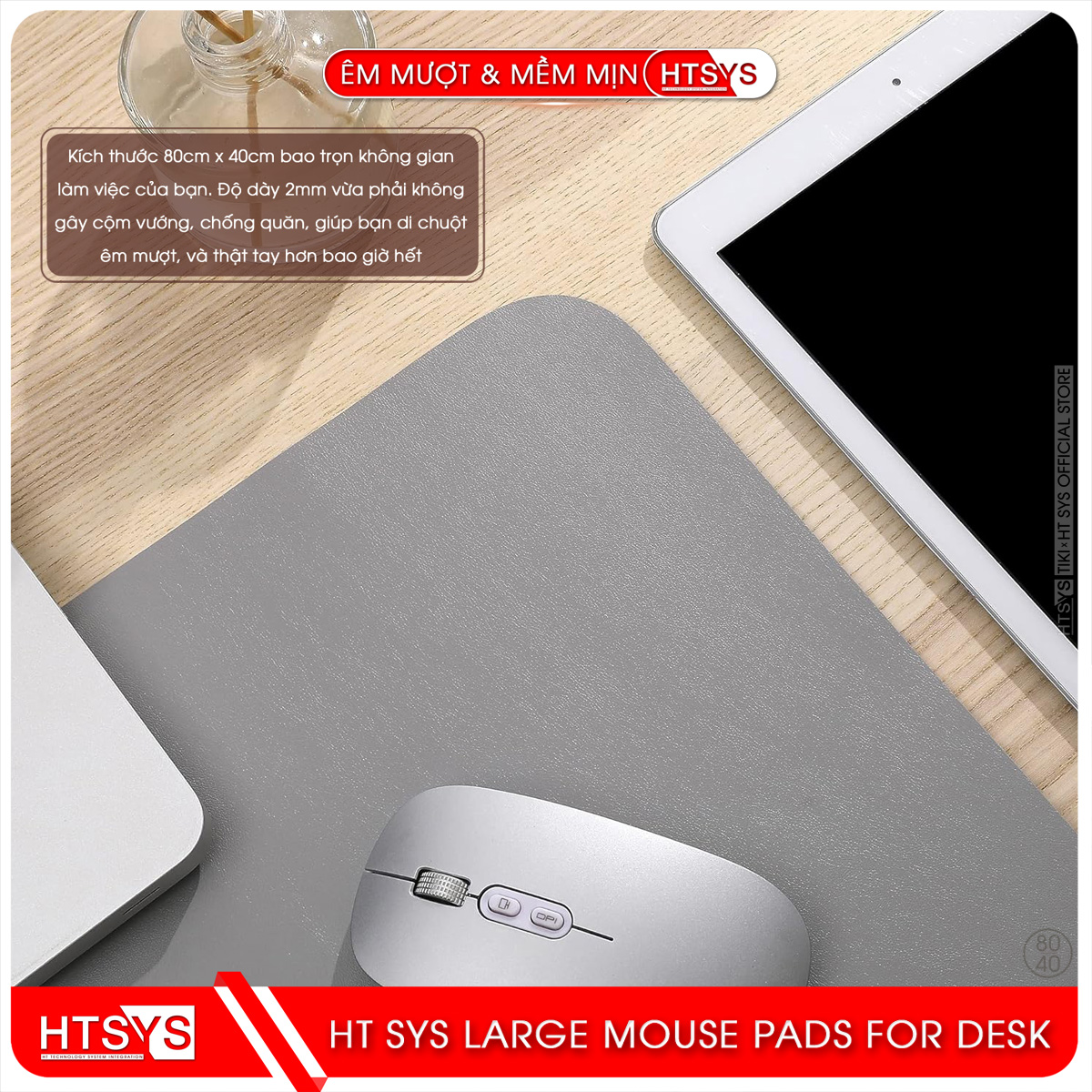 Miếng Lót Chuột HT SYS - Tấm Lót Chuột Cỡ Lớn 80x40 - Hàng Chính Hãng